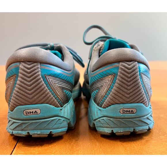 Brooks Ghost 10 Gray Aqua Teal 1202461B038 Athletic Sneakers Sz 8.5 Wide - Picture 4 of 12